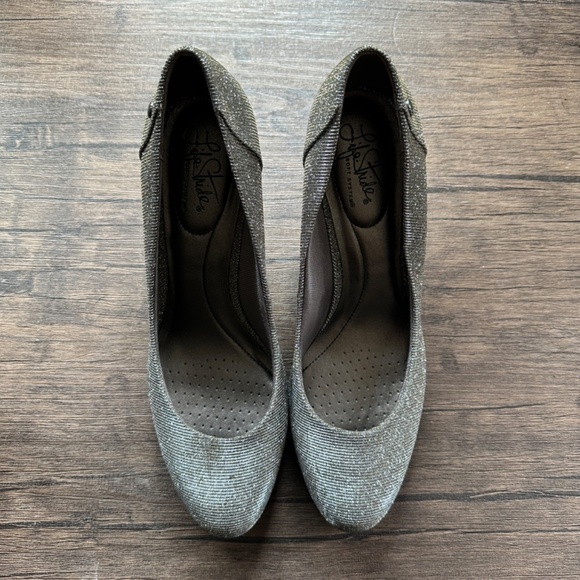 *LIFE STRIDE* Black x Gold Sparkle Heels Size 9.5 - Picture 2 of 10